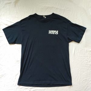 Hawaii 5 0 Five O CBS Shield Black T Shirt Front And Back Design Cast Photo L
